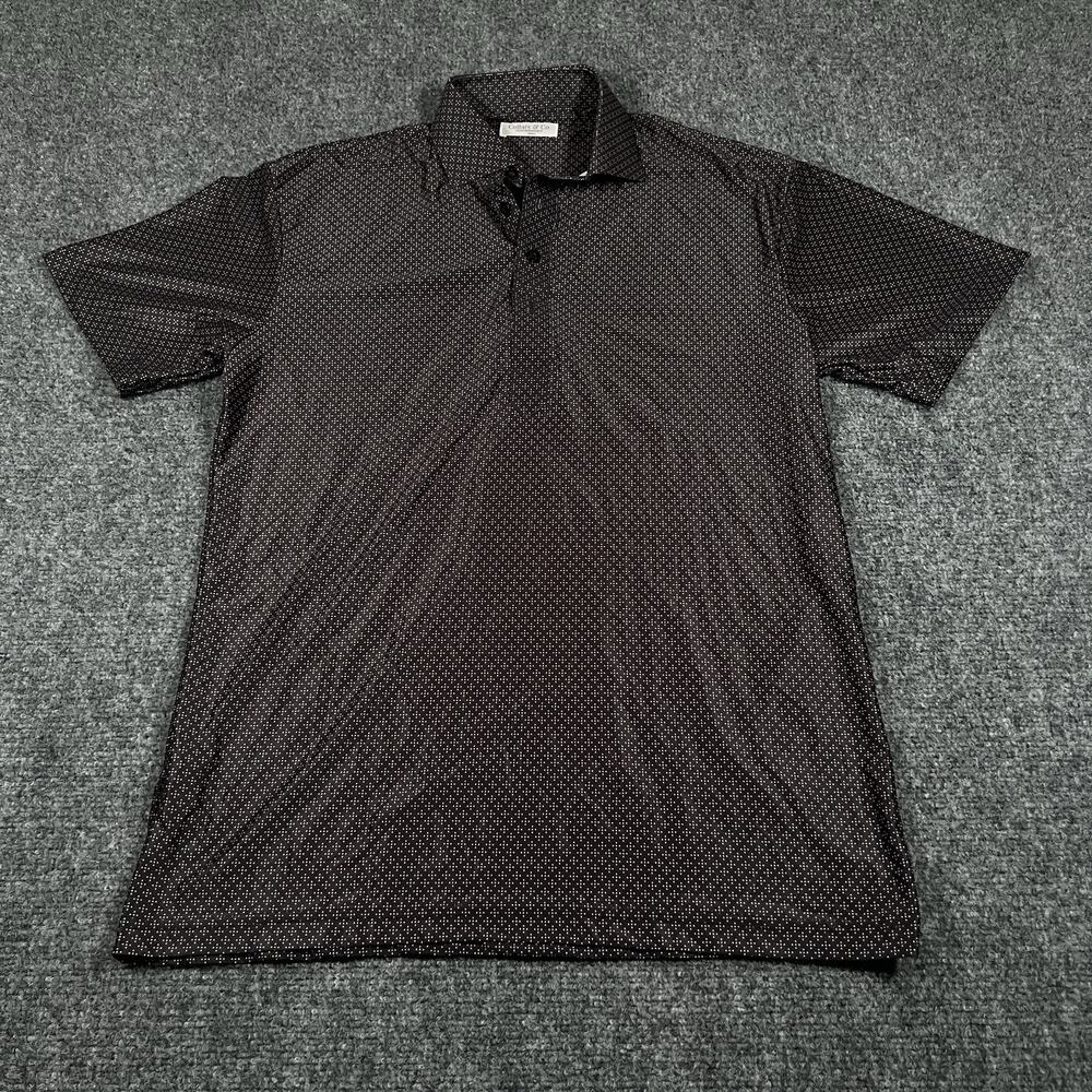 Collars and Co Polo Shirt Mens Small Short Sleeve Dress Featherweight Geometric